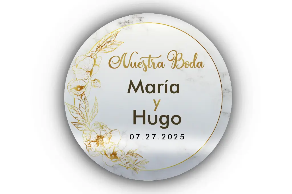 [MAQ250-40X40DG03-BODAS-01] 250 Etiquetas Para Boda Personalizadas 4 Cm Recuerdos Regalo  (01)