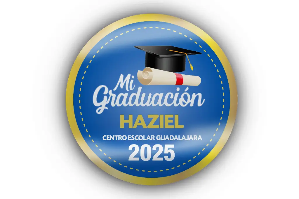 [MAQ250-40X40DG03-GRADUACION-01] 250 Etiquetas Para Graduacion Personalizadas 4 Cm Circular  (01)