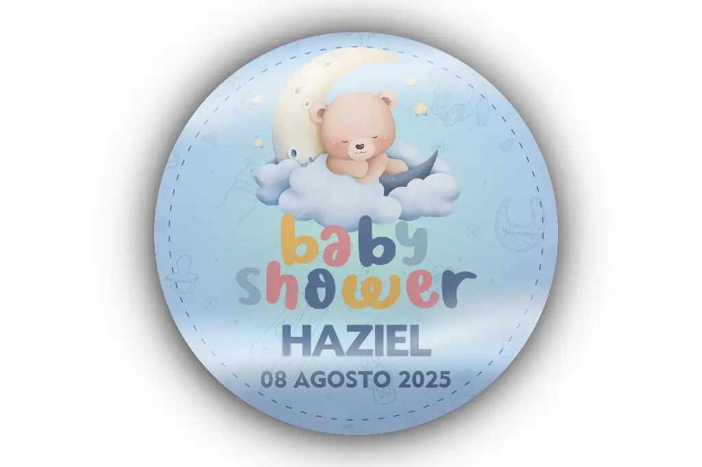 [MAQ250-40X40DG03-BABYSHOWER-01] 250 Etiquetas Baby Shower Niño Niña Personalizadas 4 Cm (01)