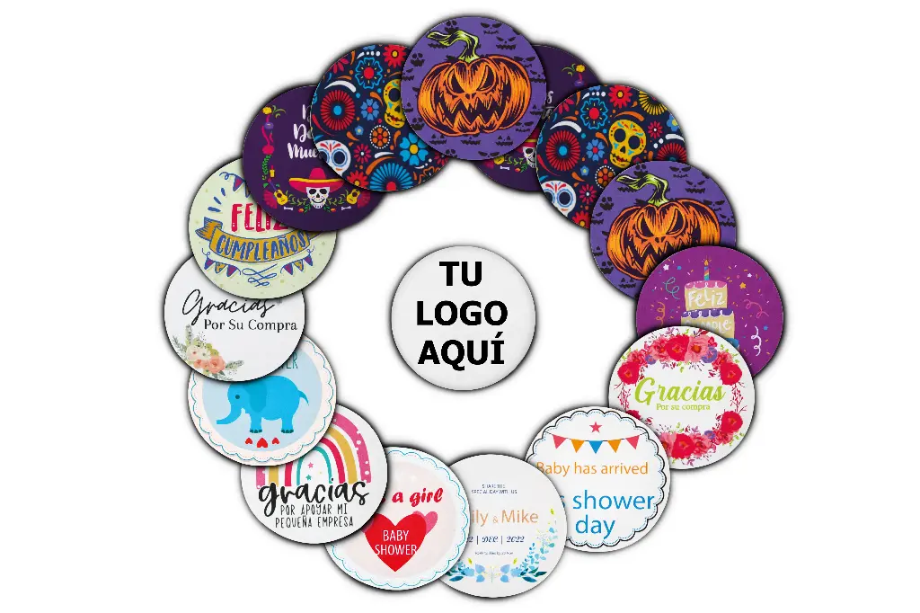 Etiqueta Personalizada A Color Elige Medida 3-10 Cm ***