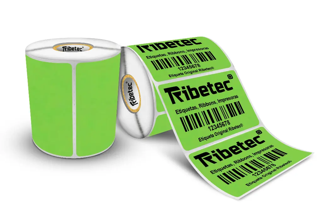Rollo de Etiquetas Verde 76x51 mm (500 piezas)