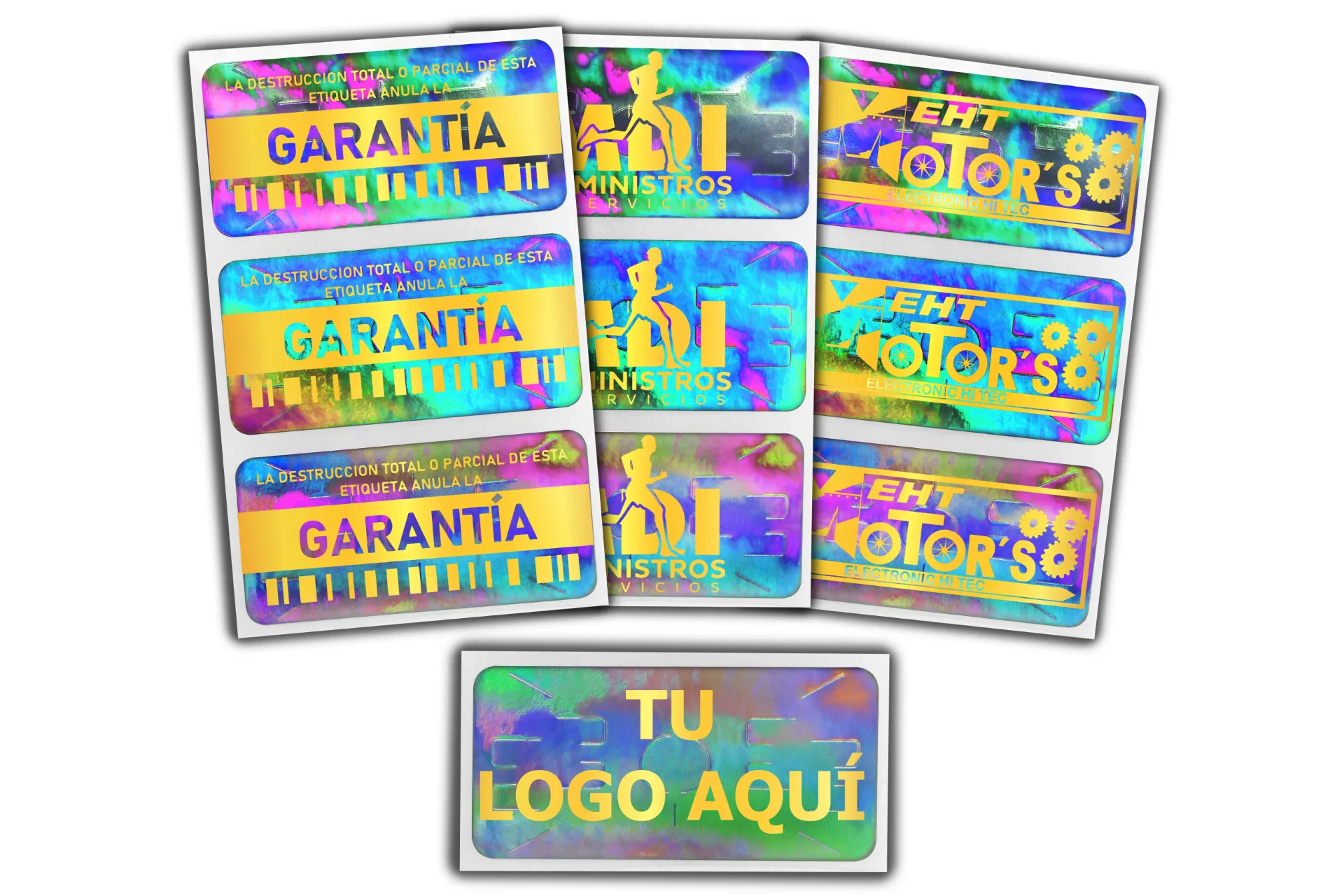 [MAQ500-51X25BM04-HOLO SEG DORADO] Hologramas Personalizados 51x25 Mm Seguridad (500, Dorado)