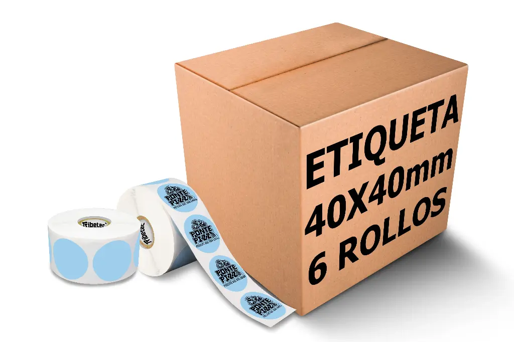 Rollos Etiqueta Circular Azul 40x40 Mm Termica Directa Rollo 1,000 Pzs (6)
