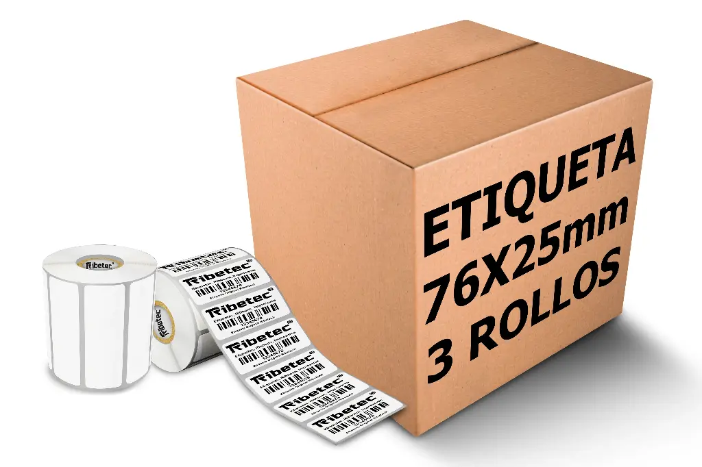 Rollos Etiqueta 3x1 (76x25 Mm) Termica Directa Rollo 1,000 Pzs (3)