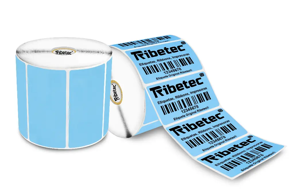 Rollos Etiqueta 4x2 (102x51 Mm) Termica Directa Azul Rollo 1,500 Pzs