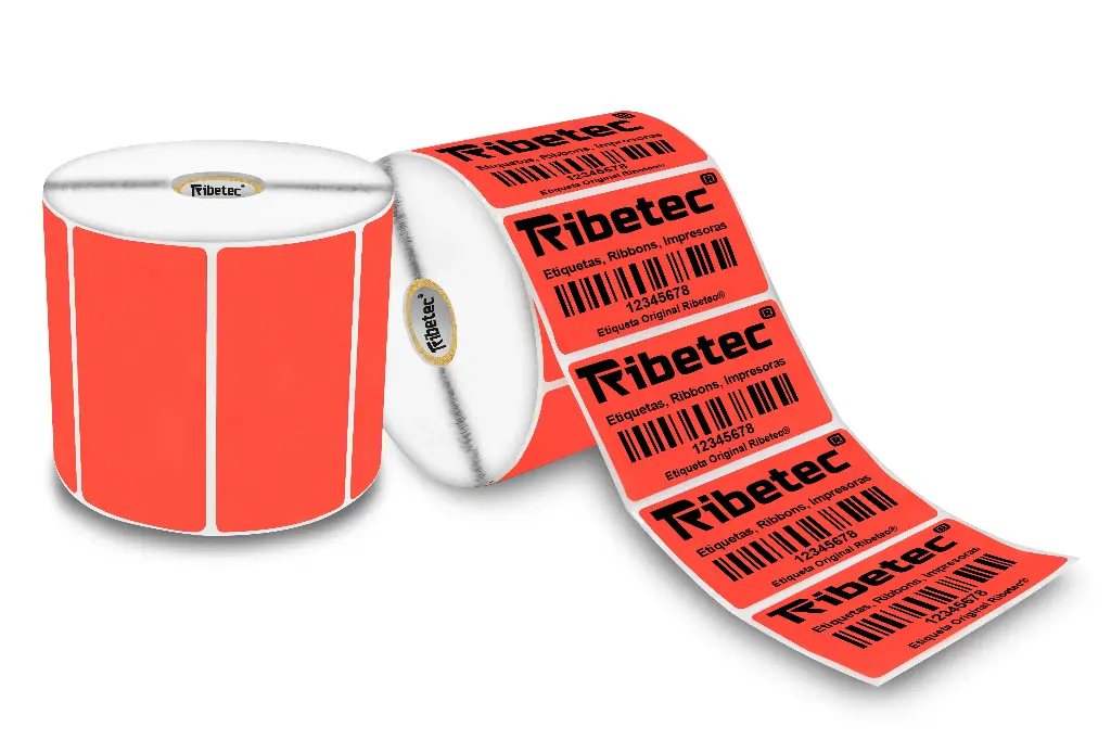 Rollos Etiqueta 4x2 (102x51 Mm) Termica Directa Roja Rollo 1,500 Pzs