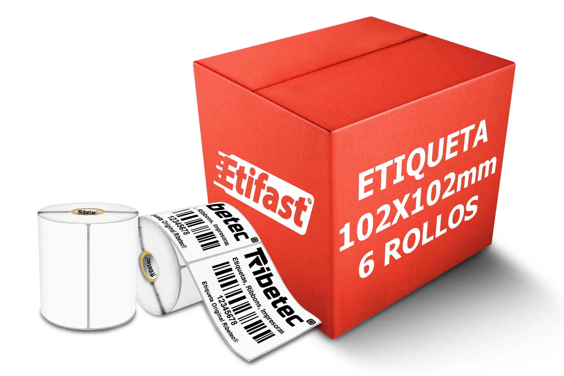 [PAQ6-4X4TD-500PZ] Rollos Etiqueta 4x4 (102x102 Mm) Termica Directa Rollo 500 Pzs (6)