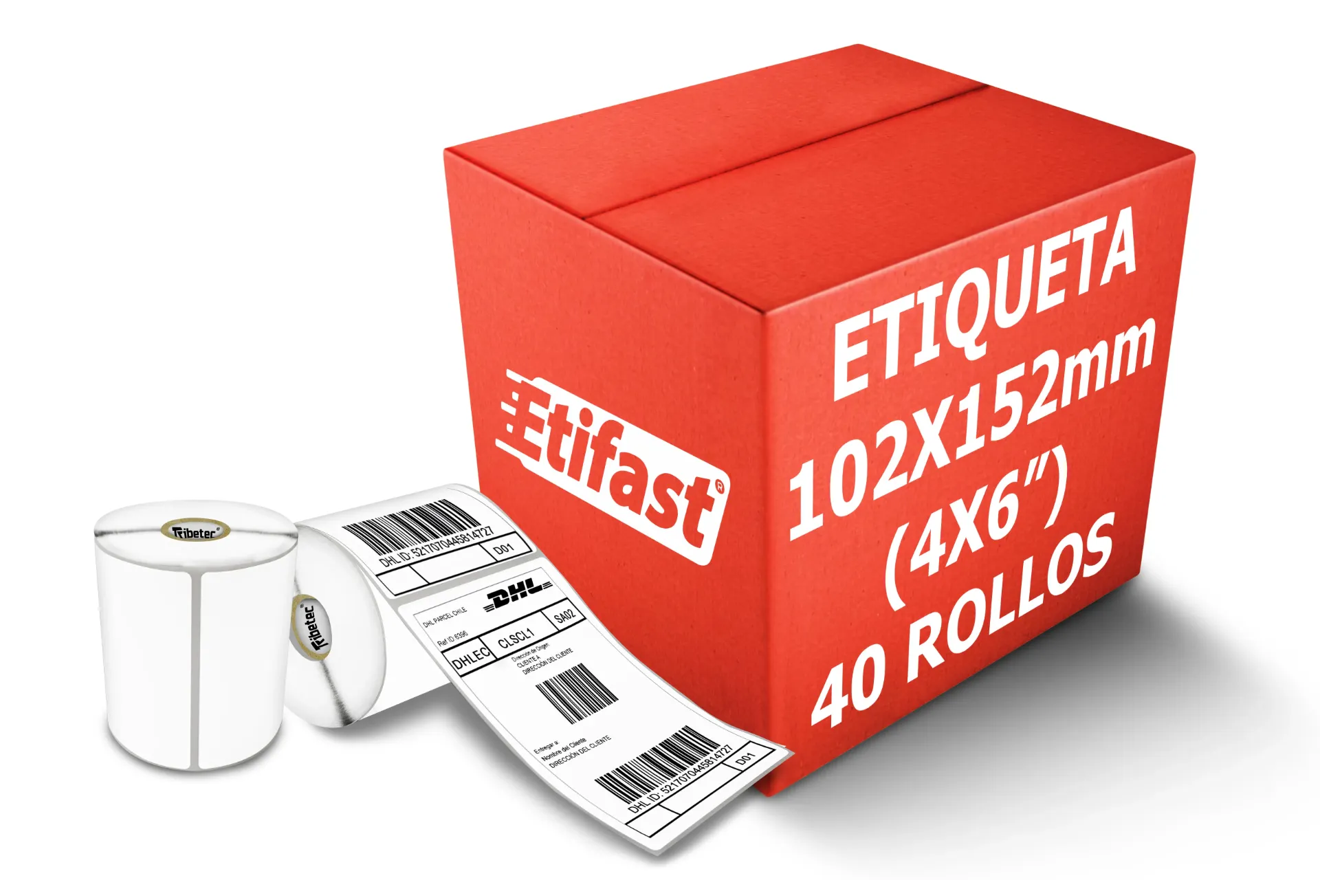 Paquete de Rollos Etiqueta 4x6 (102x152 Mm) Termica Directa Rollo 300 Pzs