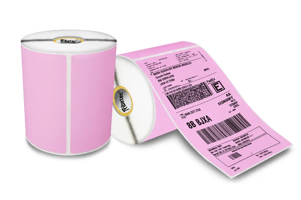 Rollos Etiqueta Rosa 4x6 (102x152 Mm) Termica Directa Rollo 300 Pzs