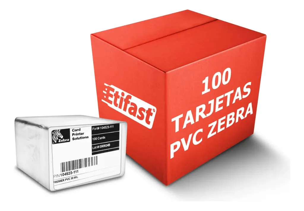 [PAQ100-PVCZEBRA-ORIGINAL] Paquetes Tarjetas plástico PVC Zebra Originales blancas para credenciales (100)