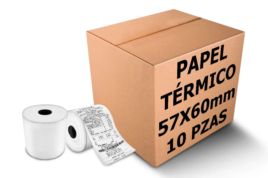 [PAQ10-57X60-TICKETS] Rollos Térmico 57x60 mm Miniprinter, Xprinter, Ticket, Recibo de Venta Impresora 58 mm (10)