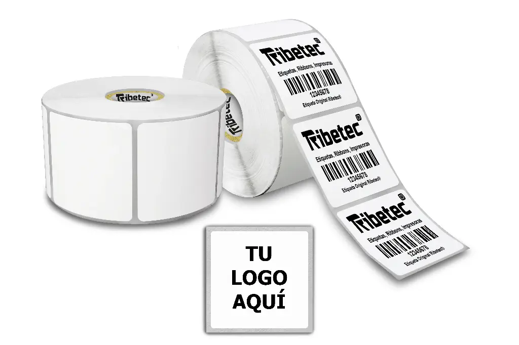 1,000 Etiquetas Cuadradas Personalizadas 5x5 Cm Tinta Negra