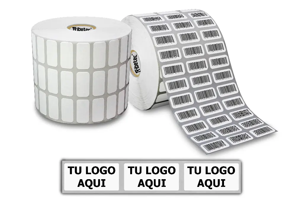 [MAQ12000-27X13-TD01-3P] Etiqueta Personalizada Térmica Directa 27x13 Mm Rollo 12,000 Pzas C1