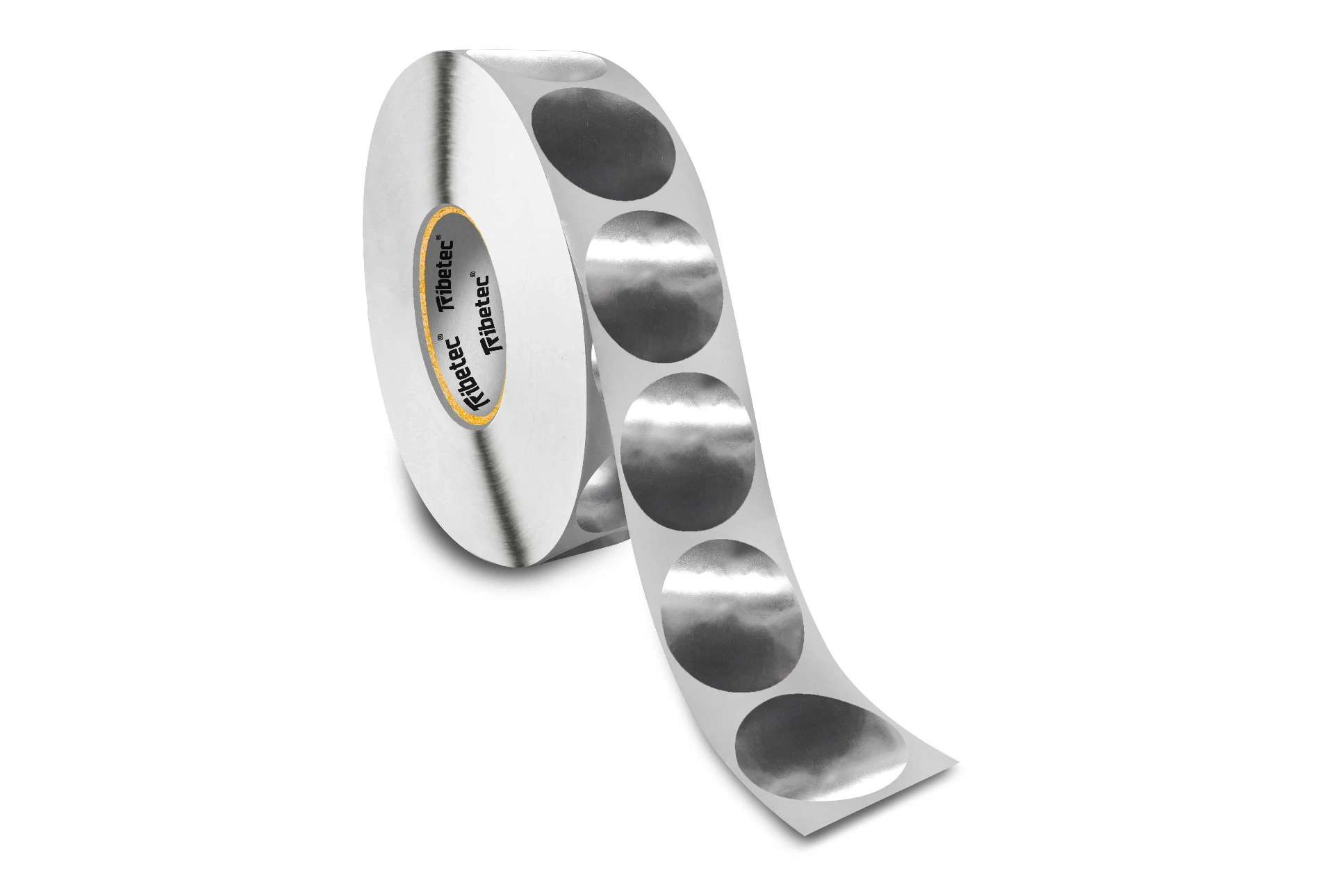 Etiqueta Circular Metalizada Plata 50x50 Mm Rollo 2,500 Pzs