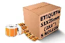 Paquetes de Rollos Etiqueta 2x1 (51x25 Mm) Termica Directa Naranja Rollo 1,000 Pzs