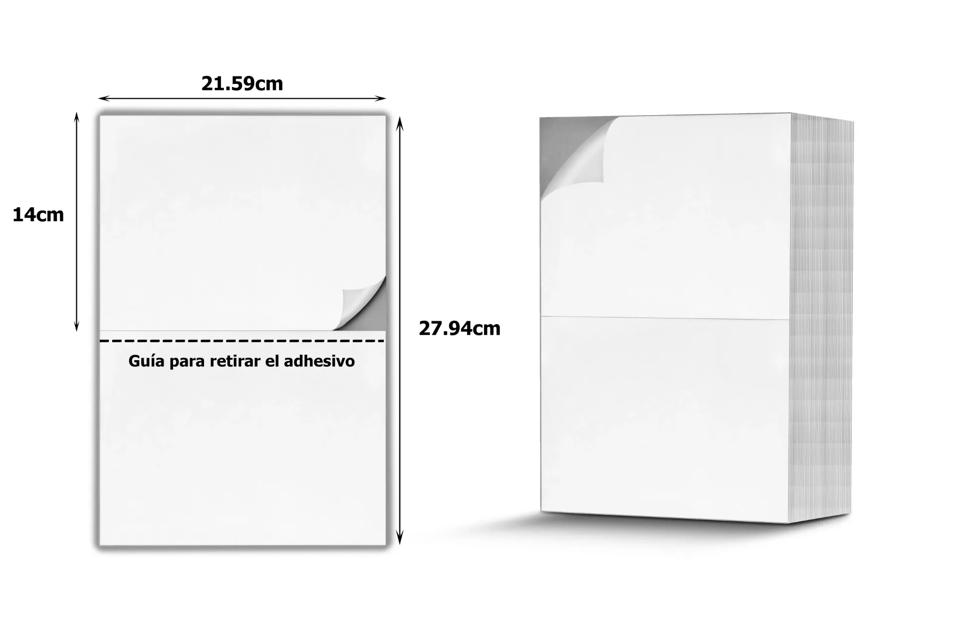 Etiqueta tamaño media carta inkjet Matte