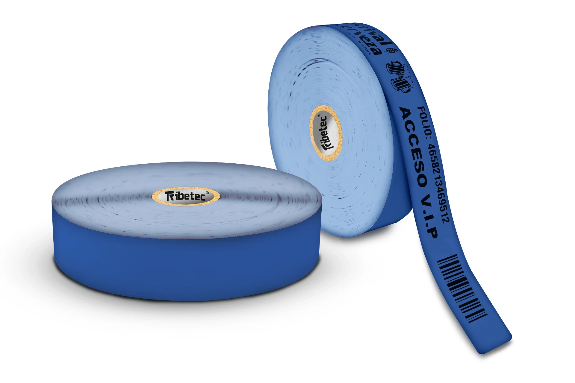 [025260BB091P7683C1P250] 250 Pulseras Térmicas 25×260 mm Azules – Centro 1”