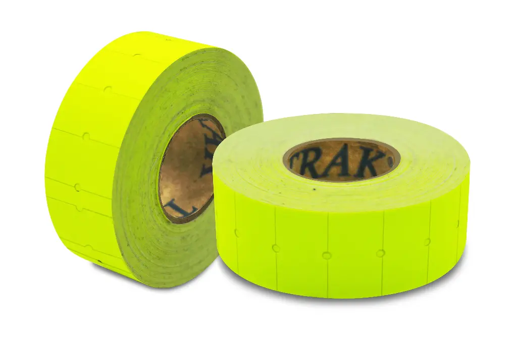 [PAQ10-8GS-FLU] 10 Rollos Etiquetas Amarilla Fluorescente 21x12 Mm