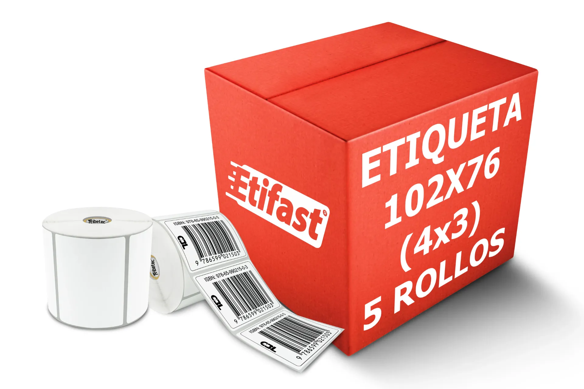 [PAQ5-4X3TD1K] Paquete de Etiqueta Térmica Directa 4x3" 102x76 mm 1000 pzs Centro 1" (5)