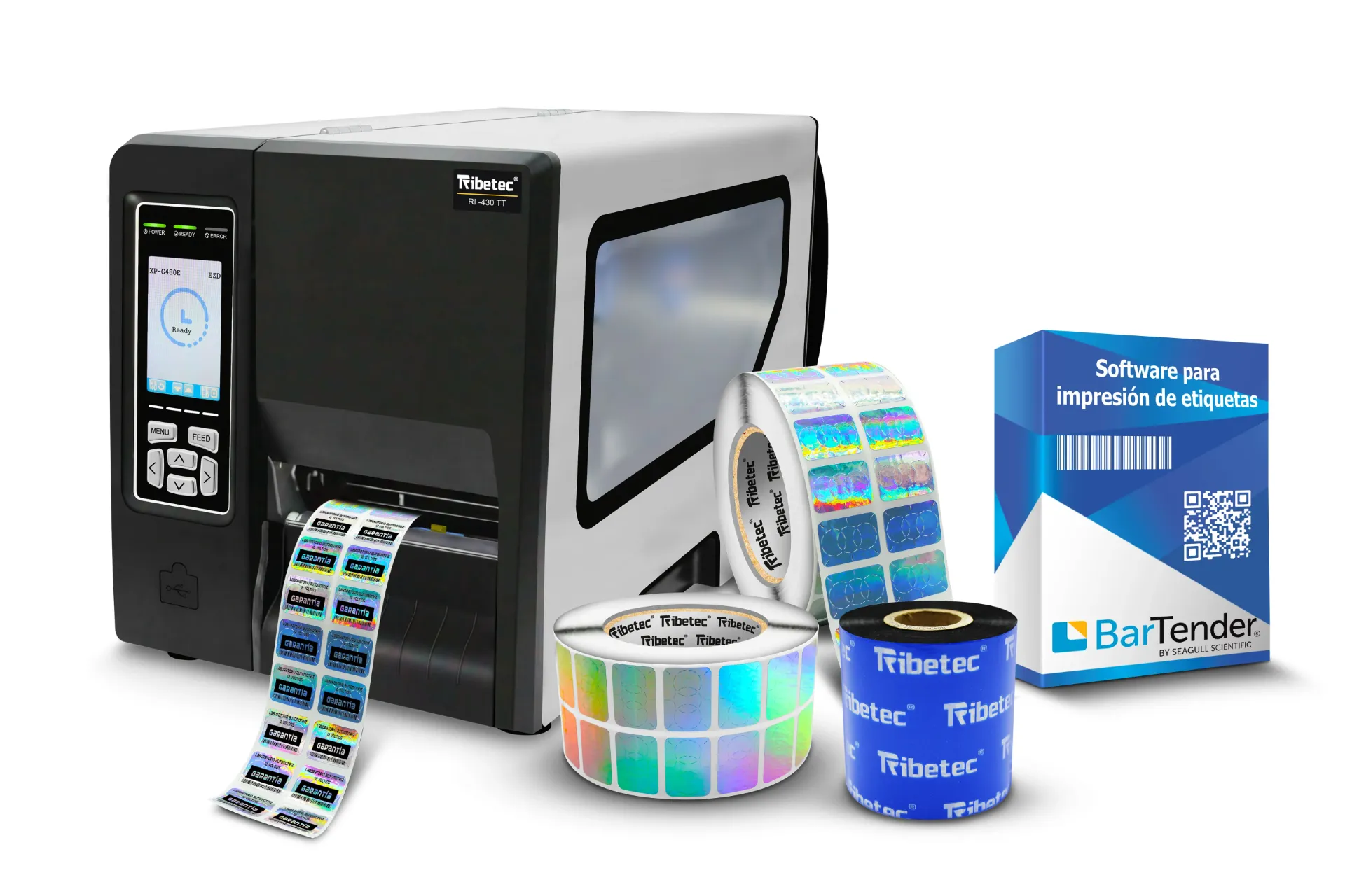 [KIT-RI430TT-28X20-HOLO] Kit Impresora Ribetec RI-430TT Hologramas De Seguridad 28x20