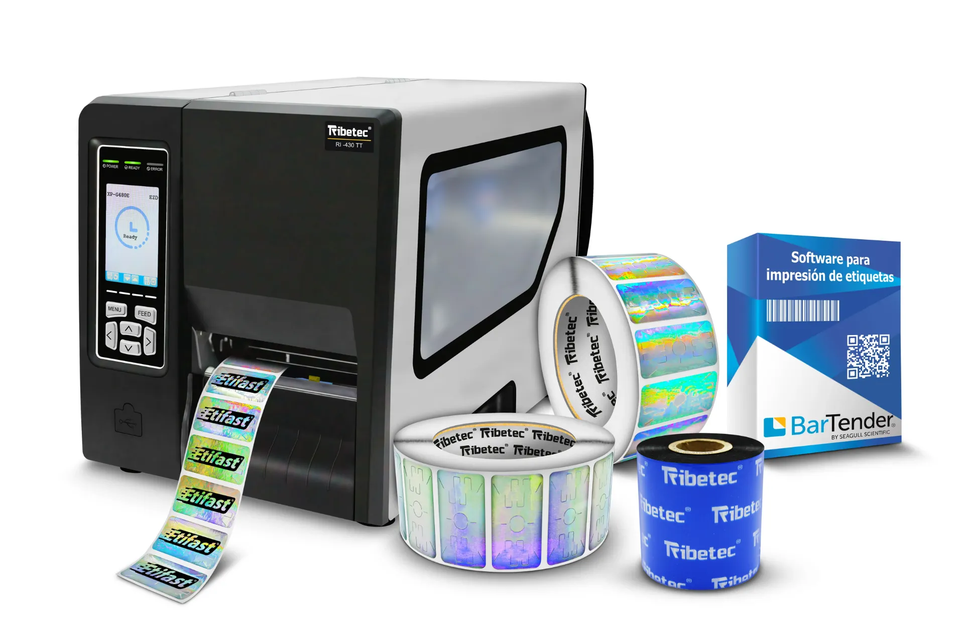 [KIT-RI430-51X25-SEG] Kit Impresora Ribetec RI-430TT Hologramas De Seguridad 51x25