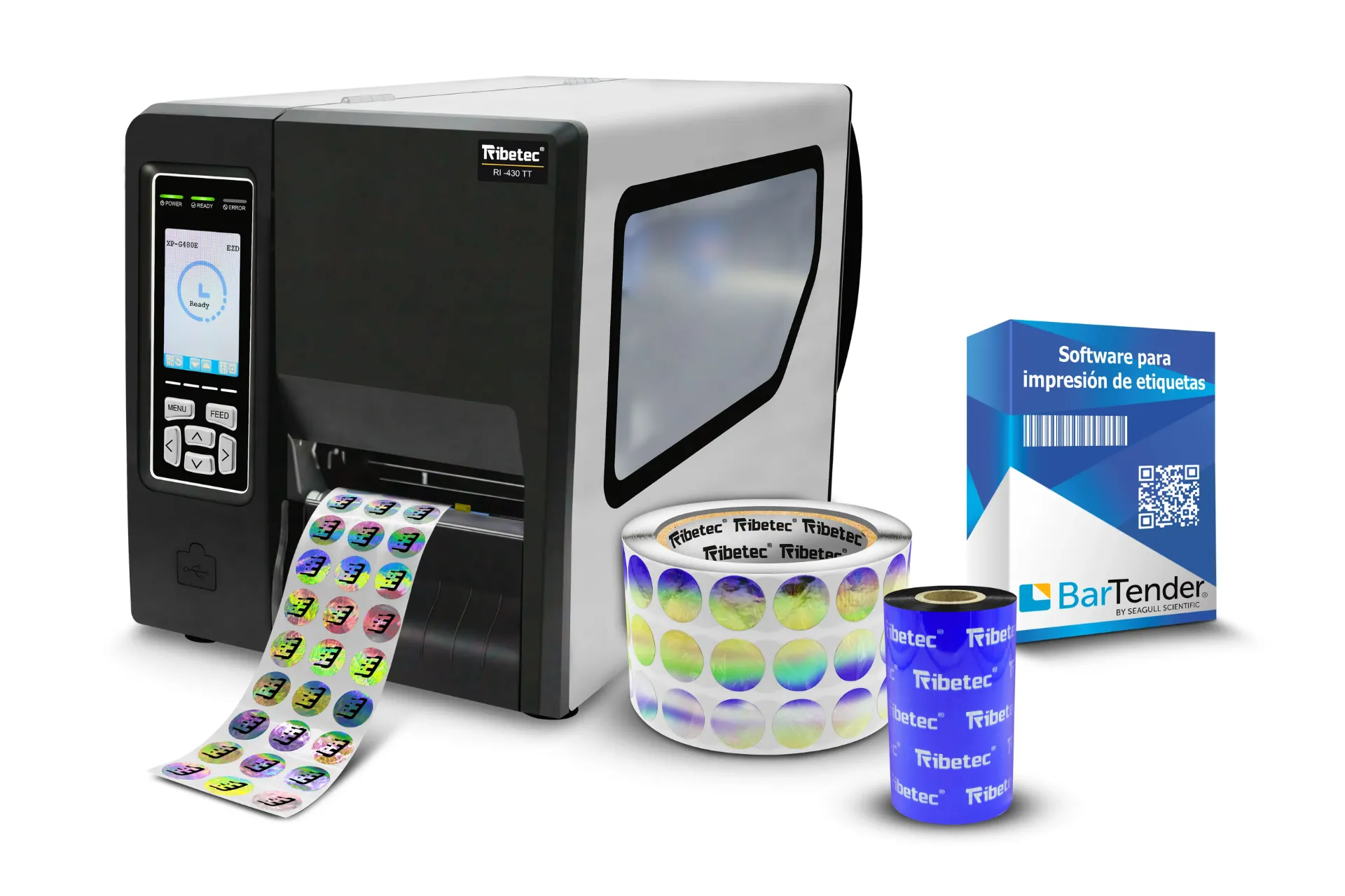 [KIT-RI430TT-HOLOCIRCULAR-20MM] Kit Impresora Ribetec Ri-430tt Para Holograma Circular 20mm