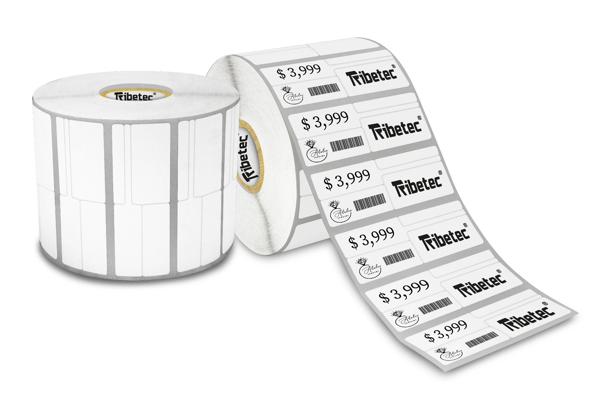 Etiqueta Joyería 69x24.5mm Plástica Color Blanco Rollo 1000pz