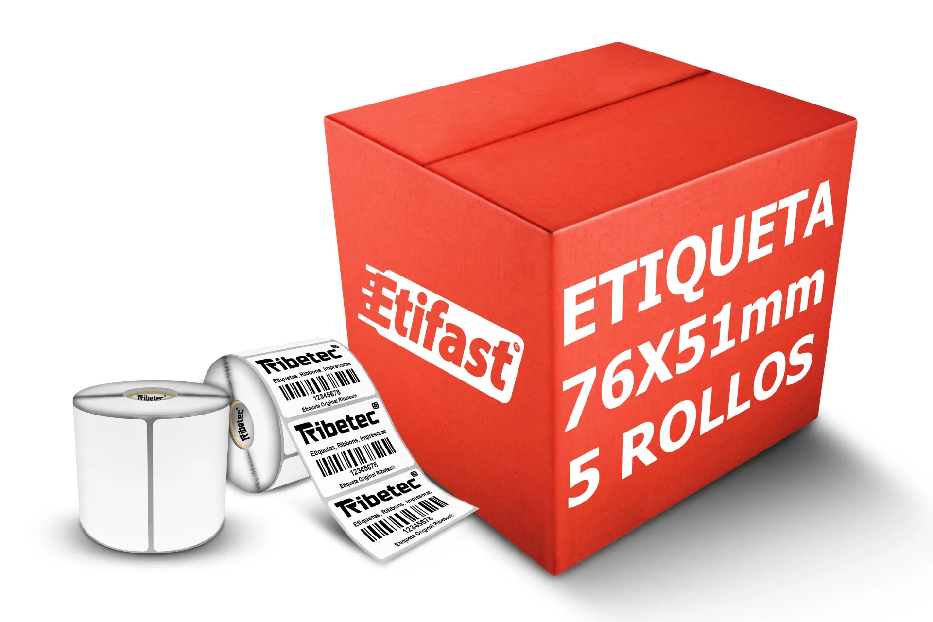 [PAQ5-76x51TDC11.5K-BLANCA] Paquetes de Rollos Etiqueta Térmica 3x2 (76x51 Mm) C/u 1500 Pzas C1 Color Blanco (5)
