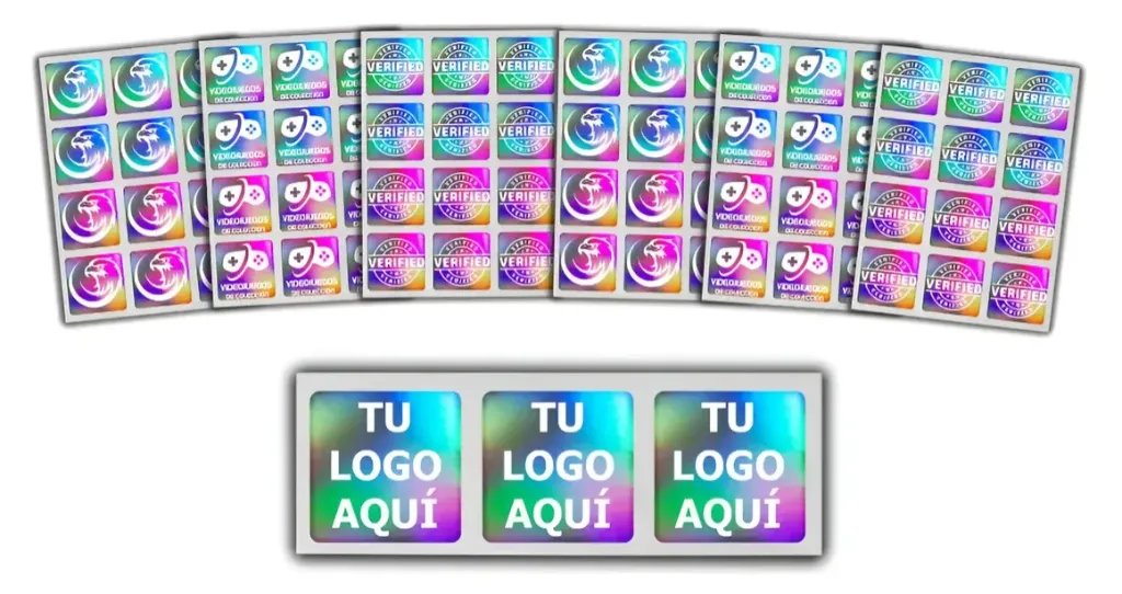 Hologramas Cuadrados 20x20 mm Personalizados Plastificados