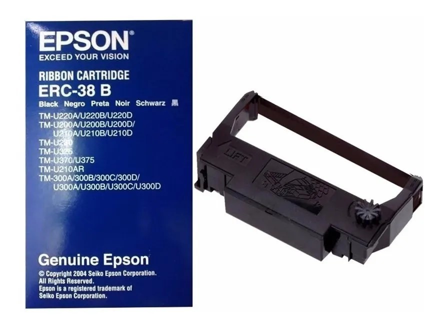 [PAQ10-ERC-38B] 10 Cintas Epson Erc-38b Negra Para Impresora Tmu-200 /tm-300