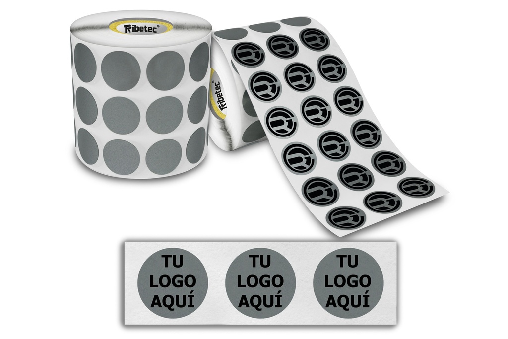 [MAQ1000-20X20-VOID CIRCULAR GRIS] 1000 Etiquetas Personalizadas Void Seguridad 2x2 Cm Circular