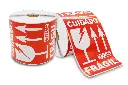 Etiqueta Frágil Cuidado (102x152 Mm) Rollo C/ 500 Pzas C1 Rojo Frágil Cuidado