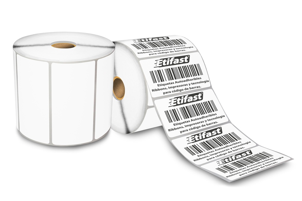 [102051D021PL00 Generica] Etiqueta Térmica Directa 102×51 mm Blanca – Rollo 1,500 Piezas, con Pleca
