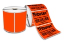 Etiqueta Térmica Directa 102×76 mm Naranja 021 – Rollo 1,000 Piezas, con Pleca