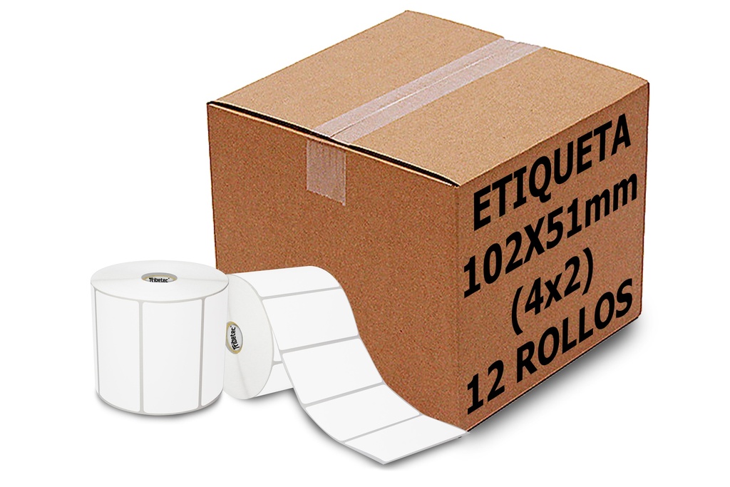 [PAQ12-102X51TTC33K-BLANCA] 12 Rollos Etiqueta 102x51 Mm Transferencia 3000 Pzs C3
