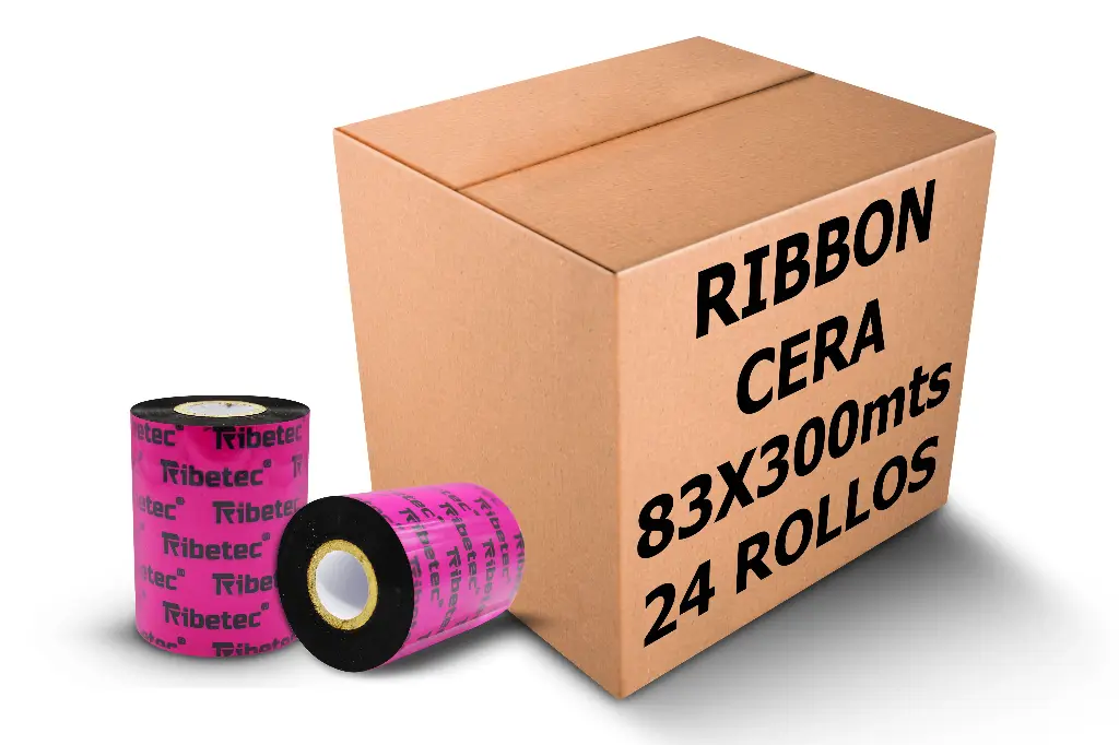 [PAQ24-80X300-RIBBON CERA] 24 Ribbon De Cera 80x300 Mts Para Impresora De Etiquetas C1