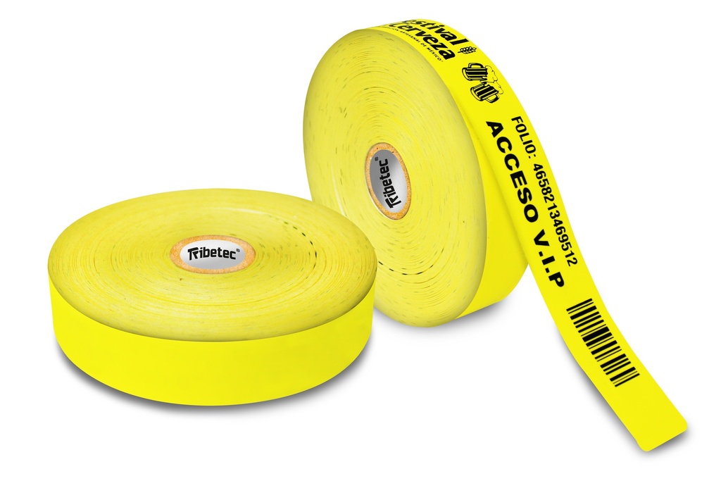 250 Pulseras Brazaletes Amarillo Plastico Impresora Térmica Ribetec