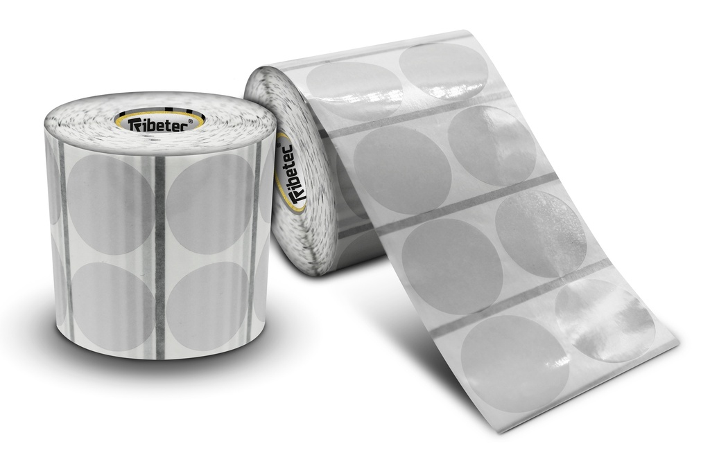 Etiqueta BOPP Transparente Circular 30 mm – Rollo 4,000 Piezas, con Spot