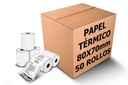50 Rollos Papel Térmico 80x70 Impresora 80mm Negro Con Iva