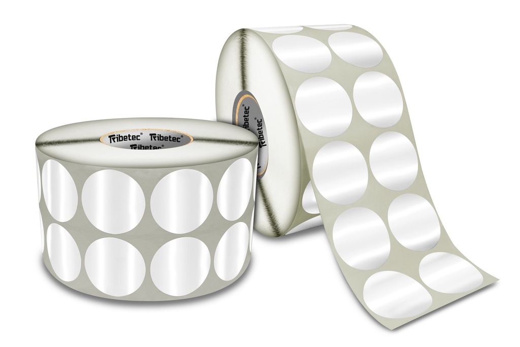 Etiqueta Térmica Blanca Circular 50 mm DG03 – Rollo 2,500 Piezas