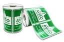 500 Etiquetas Sello Aviso De Seguridad/Fragil 102x76 Mm Verde Envio Pre Impreso