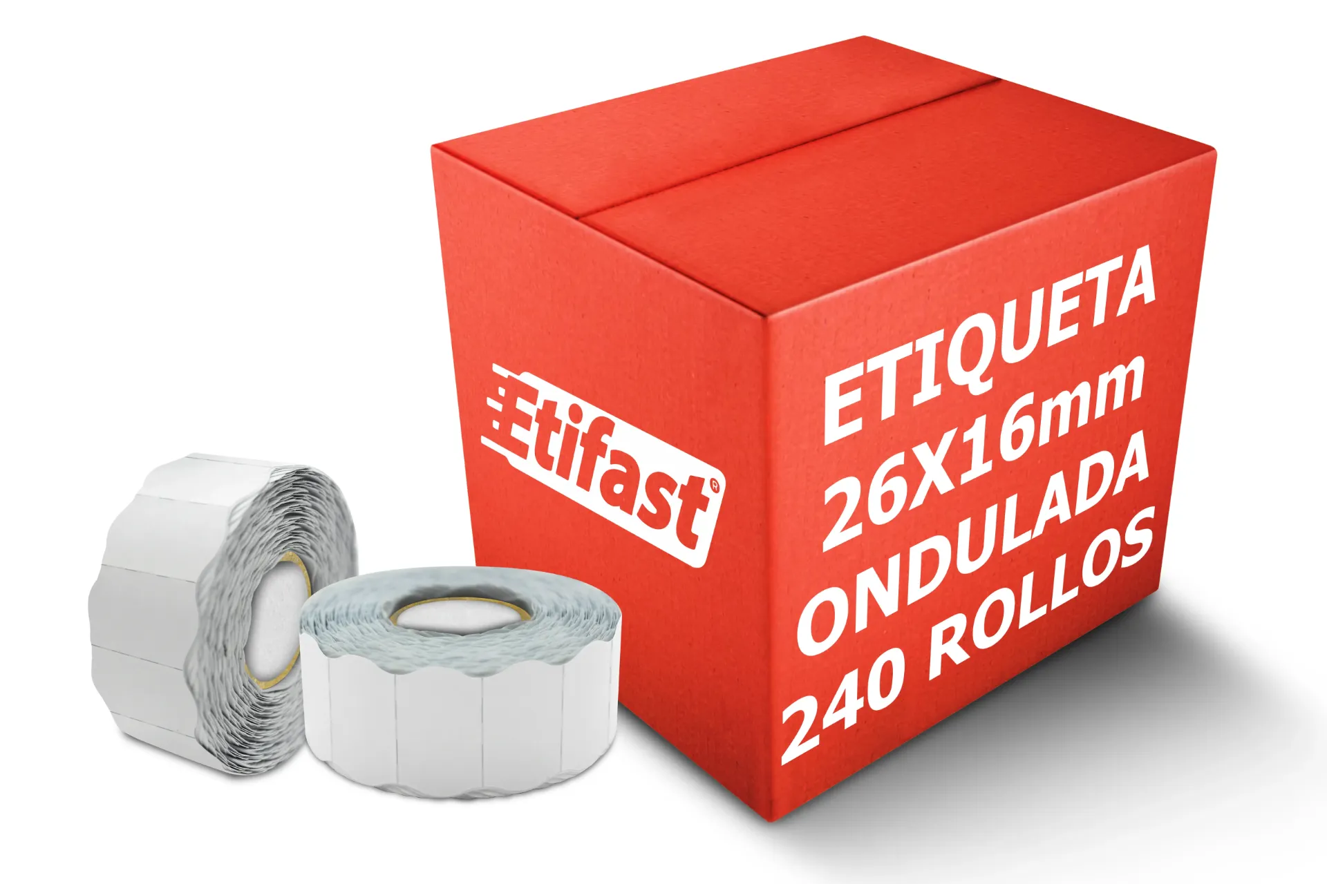 [PAQ240-JC20-BCO-ROL] Caja 240 Rollos Ondulada 26x16 Para Jolly 1000 C/rollo