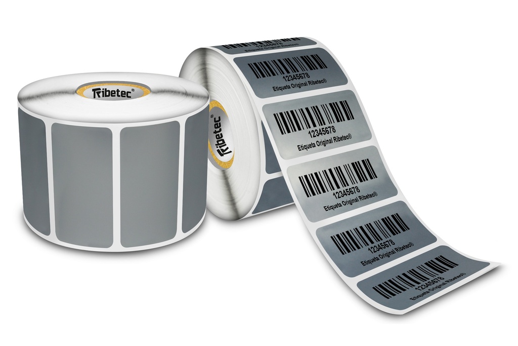 Etiqueta Activo Fijo Poliester Plata 51x25 Mm Rollo 1,000 Pz