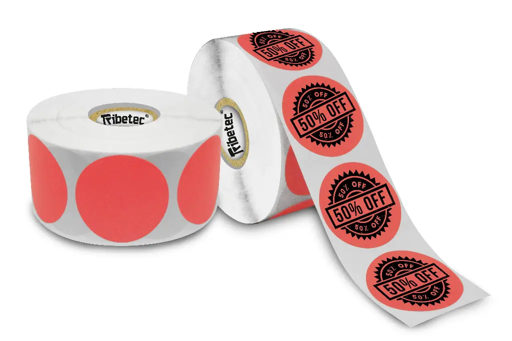 [040040TD011P2345C1O1K0] Etiqueta Circular Rojo Claro Térmica 40x40 Mm C/ 1000 Pz C1