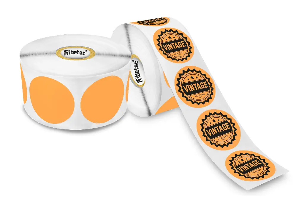 Etiqueta Naranja Claro Circular Térmica 40x40 Mm C/ 1000 Pzas C1