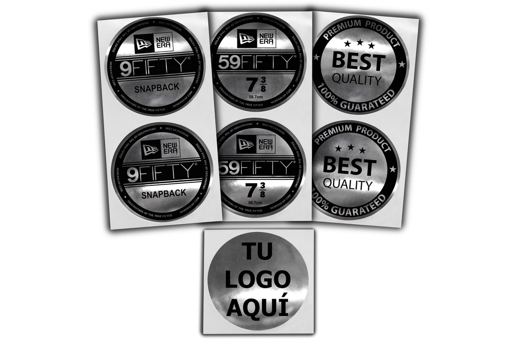Etiqueta Plateada 5cm Circular Personalizada 200 Piezas