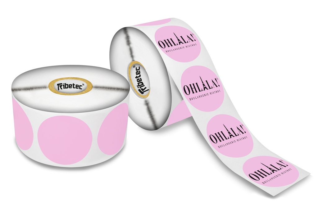 Etiqueta Rosa Circular Térmica 40x40 Mm C/ 1000 Pzas C1