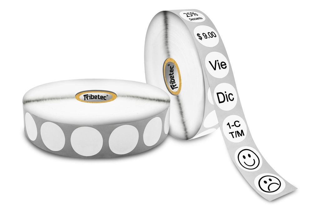 [020020TD011P0000C1O3K0] Etiqueta Térmica Circular Blanca 20x20 Mm Rollo 3,000 Pzs C1
