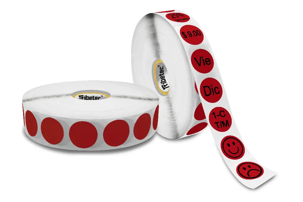 Etiqueta Térmica Circular Roja 20x20 Mm Rollo 3,000 Pzas C1