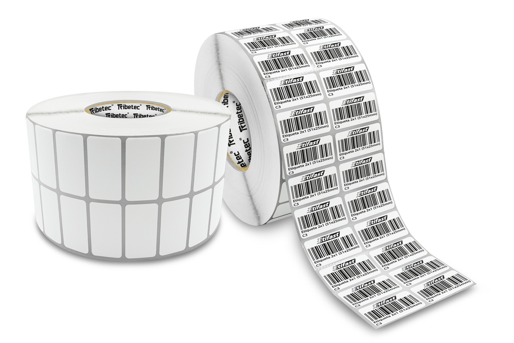 Etiqueta Térmica Directa 2x1 (51x25 Mm) Rollo 2000 Pzas / R1